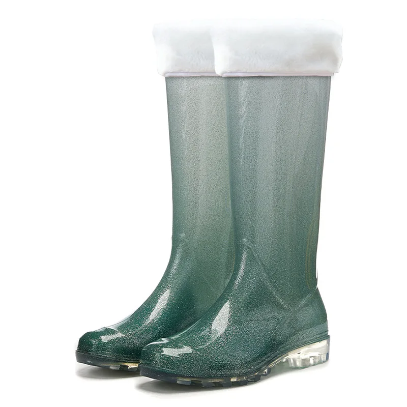 Bottes de pluie femme chic hautes avec dégradé coloré pour un style tendance