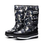 Bottes femme gris foncé camouflage à scratch
