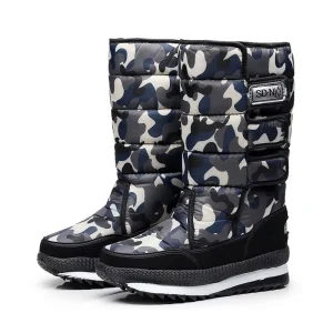 Bottes femme gris foncé camouflage à scratch