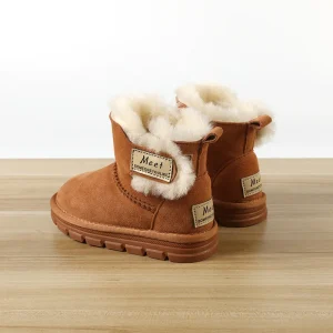 Bottines enfant bordeaux fourrées à scratch