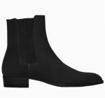 Bottines Chelsea homme noires veloutées avec tige haute en cuir élégantes