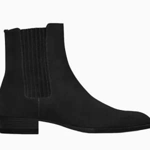 Bottines Chelsea homme noires veloutées avec tige haute en cuir élégantes
