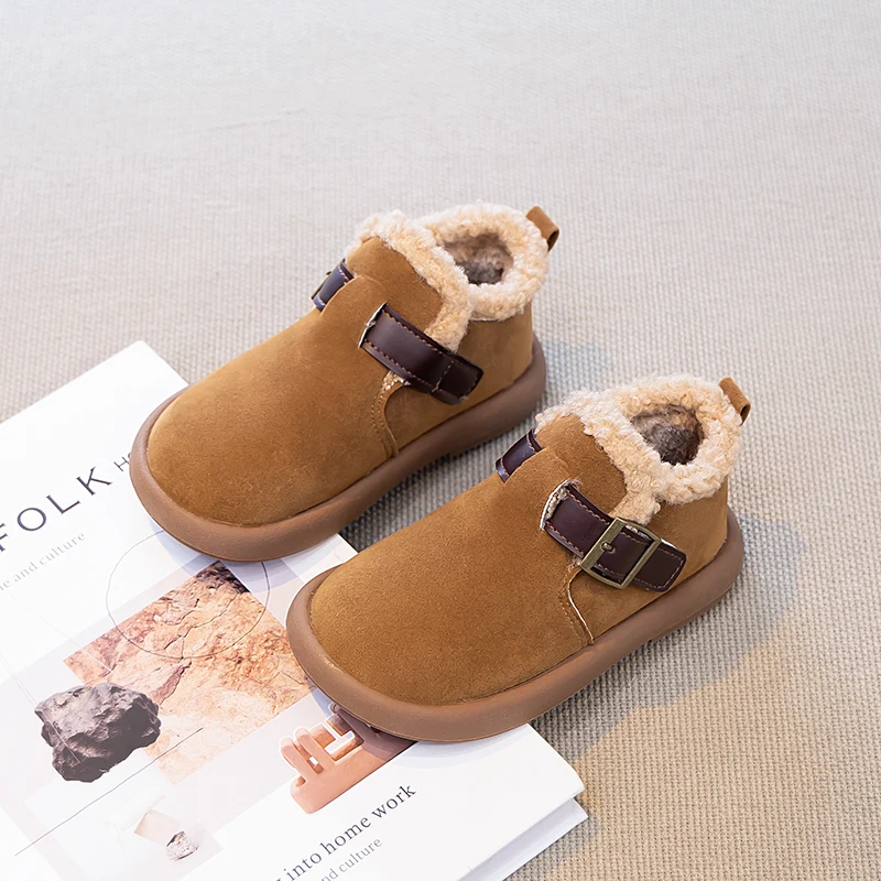 Bottines garçon marron fourrées à boucle – Image 4