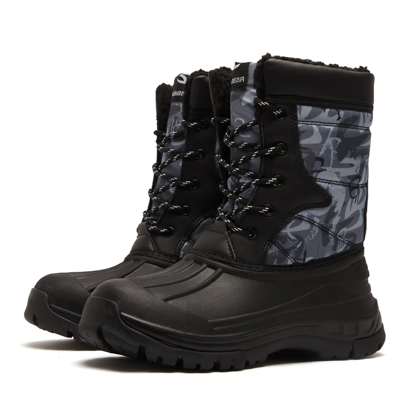 Bottes garçon gris orange à cordon élastique – Image 2