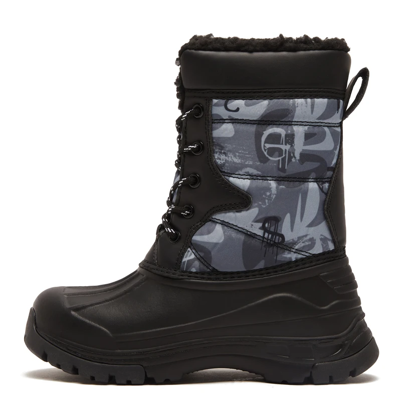 Bottes garçon gris orange à cordon élastique – Image 4