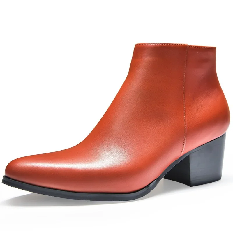 Détail du zip sur bottines noires homme fourrées à talon