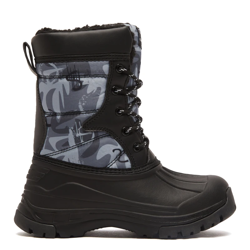 Bottes garçon gris orange à cordon élastique – Image 5