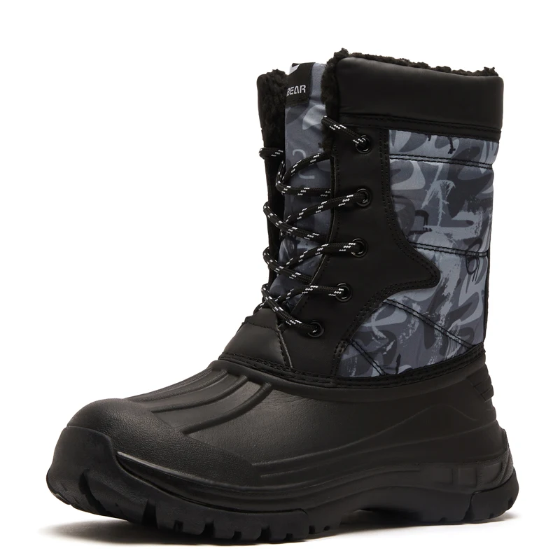 Bottes garçon gris orange à cordon élastique – Image 3