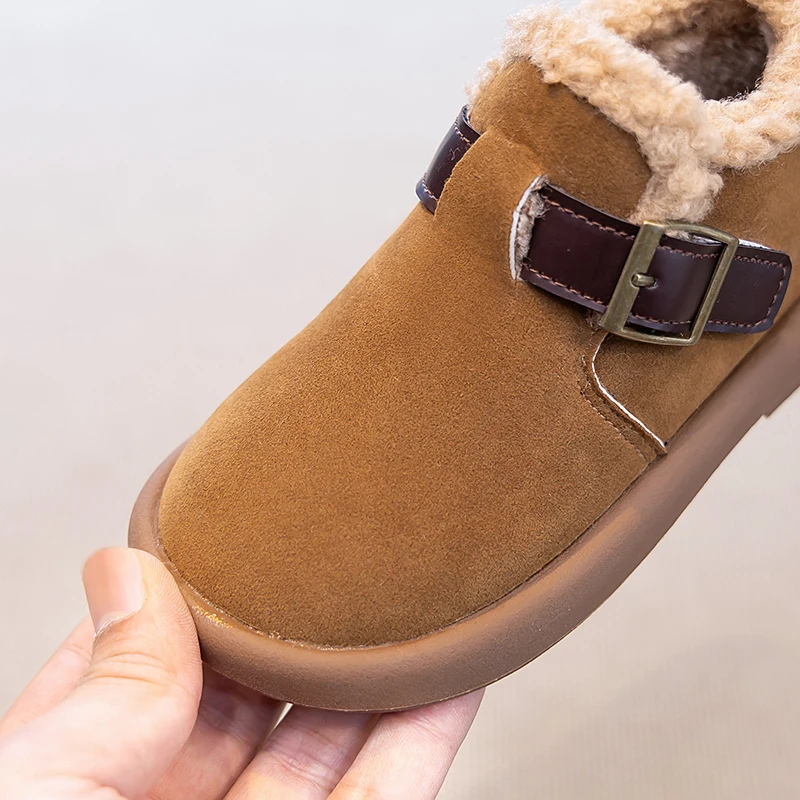 Bottines garçon marron fourrées à boucle – Image 8