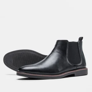 Bottines Chelsea noires pour homme à semelle fine élégantes