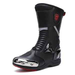 Bottes mi-mollet à empiècements style motocross