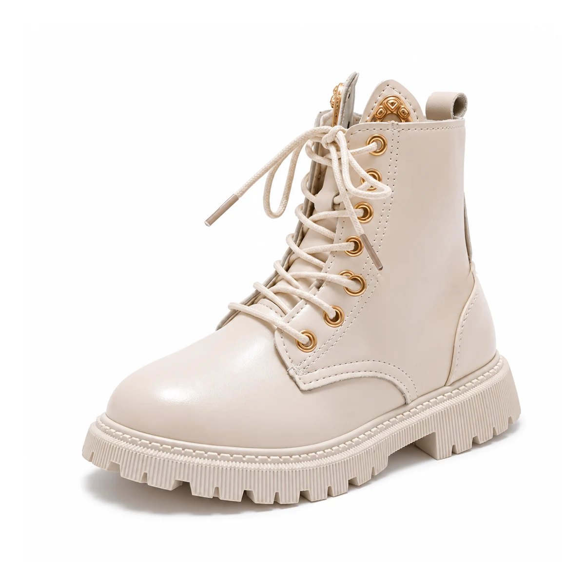 Bottines fille beiges à lacets