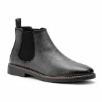 bottines chelsea homme grises a tige unie vue de trois quarts sur fond blanc 45340