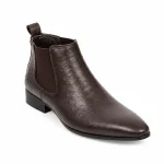 bottines chelsea homme marron cafe a bout effile vue de trois quarts sur fond blanc 45416