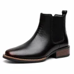 bottines chelsea homme marron tres fonce a texture ecaille vue de trois quarts sur fond blanc 45415