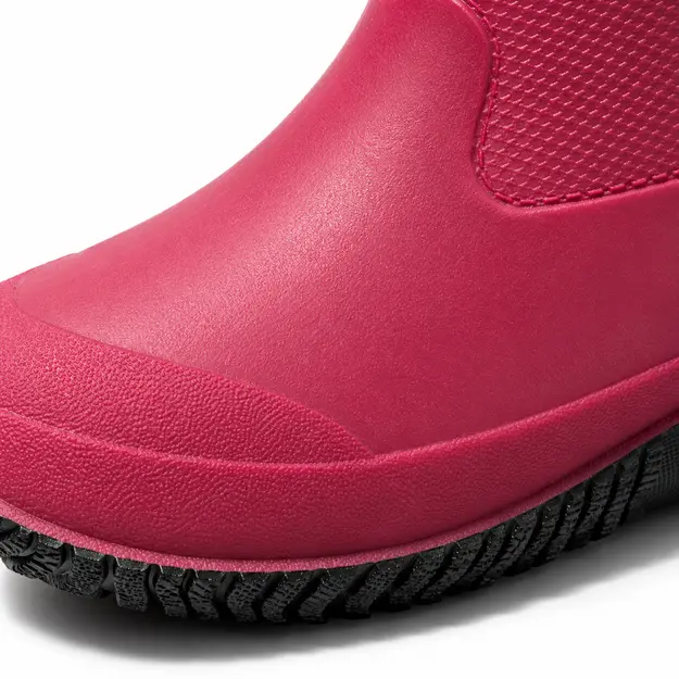 bottines de pluie femme fuchsia a semelle contrastante detail de la matiere fuchsia et de la semelle noire 45161