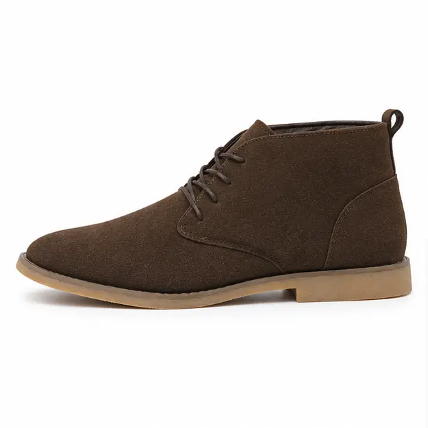 bottines desert homme marron en suedine vue de profil sur fond blanc 45445