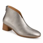 bottines femme argentees a zip arriere vue de trois quarts sur fond blanc 45222