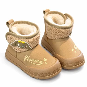 bottines fille kaki fourrees a semelle epaisse sur fond blanc