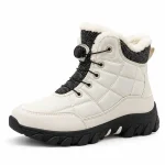 bottines homme blanches matelassees a lacage rapide vue de trois quarts sur fond blanc 45455