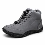 bottines homme gris ardoise fourrees a lacets vue de trois quarts sur fond blanc 45459