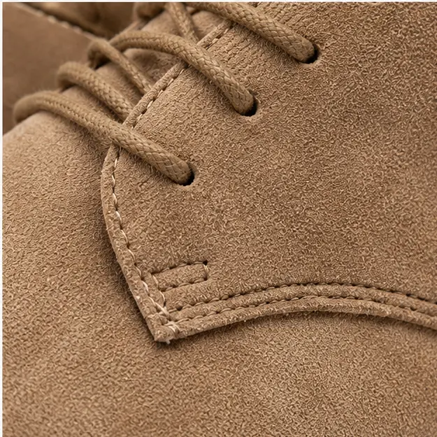 bottines homme kaki en suedine a lacets detail de la suedine et du lacage 45298