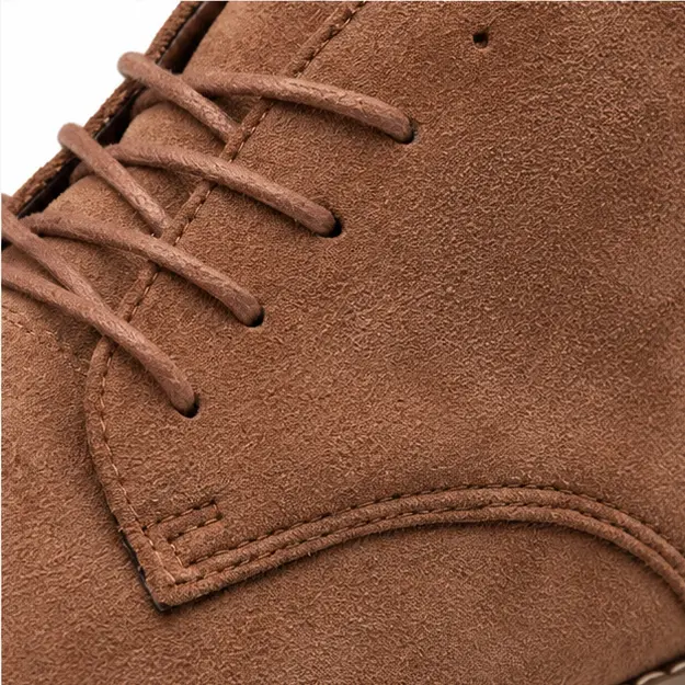 bottines homme marron en suedine a lacets detail de la suedine et du lacage 45299