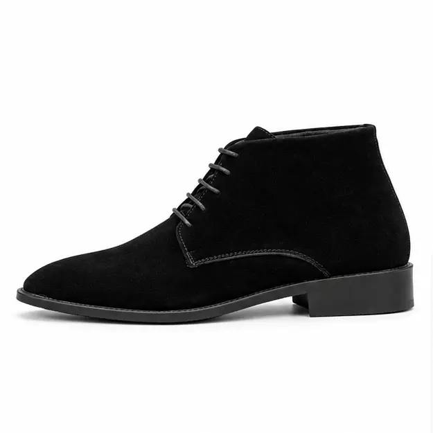 bottines homme noires de ville a lacets vue de profil sur fond blanc 45446
