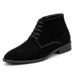 bottines homme noires de ville a lacets vue de trois quarts sur fond blanc 45446