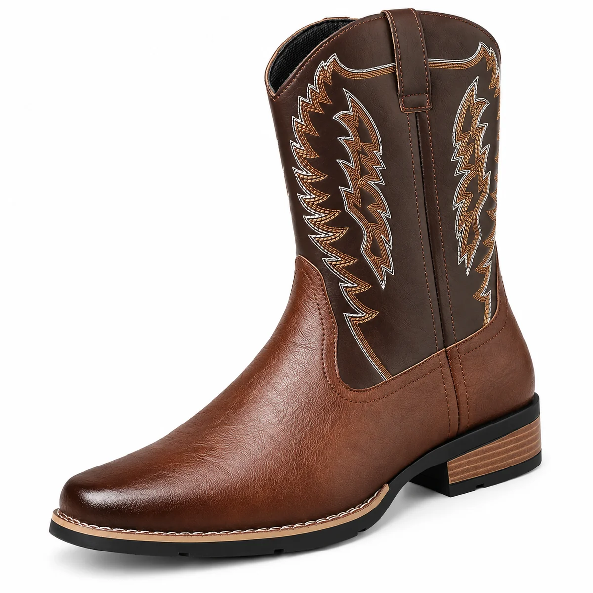 44145 17a bottes cowboy homme marron a broderies detail