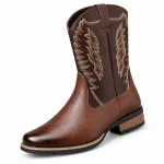 44145 17a bottes cowboy homme marron a broderies vue principale