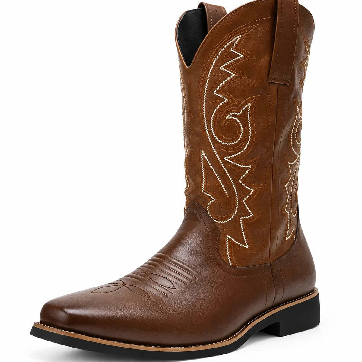 44146 17a bottes western homme marron a broderie detail