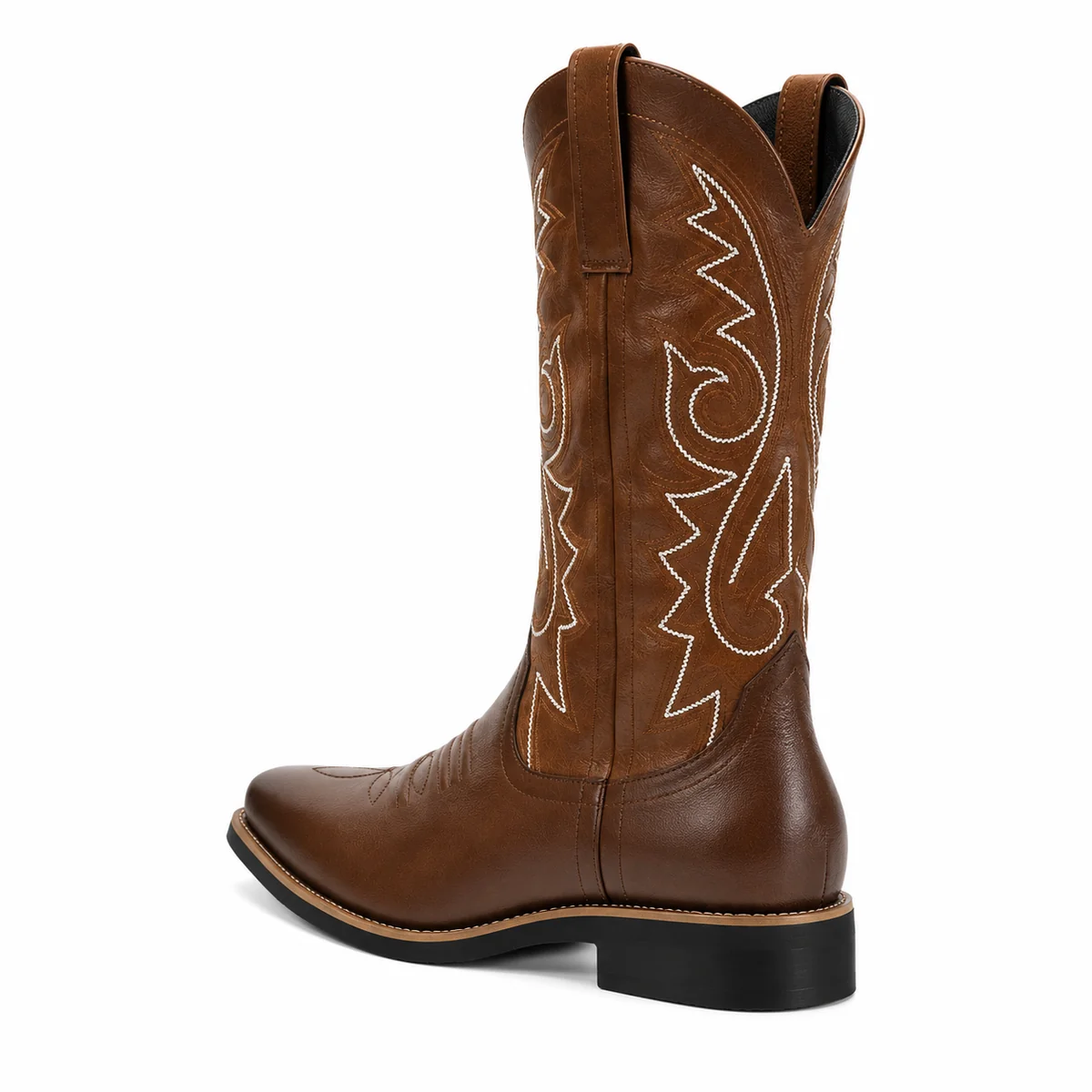 44146 17a bottes western homme marron a broderie vue arriere