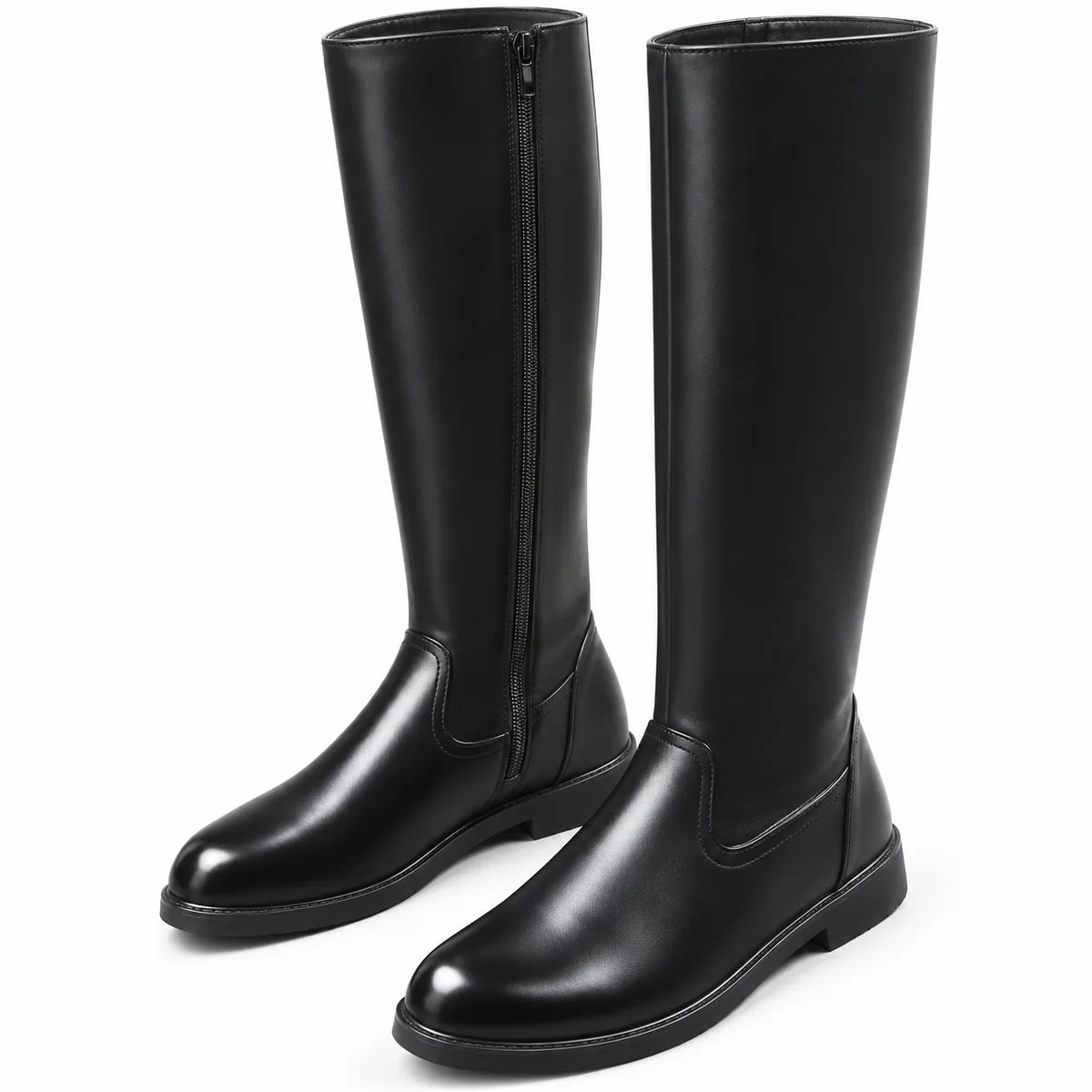 44148 17a bottes homme noires hautes a zip et do detail