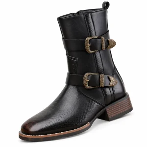 44152 17a bottines homme marron a sangle et bouc vue principale