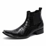 44153 17a bottines en cuir homme a bout pointu e vue principale