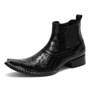 44153 17a bottines en cuir homme a bout pointu e vue principale