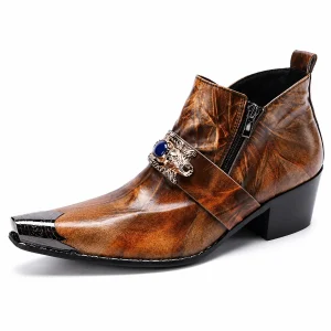 44156 17a bottines homme camel a bout pointu et vue principale