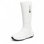 44166 17a bottes femme blanches fourrees a zip e vue principale