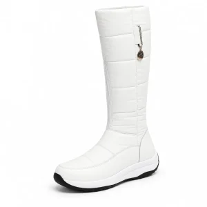 44166 17a bottes femme blanches fourrees a zip e vue principale
