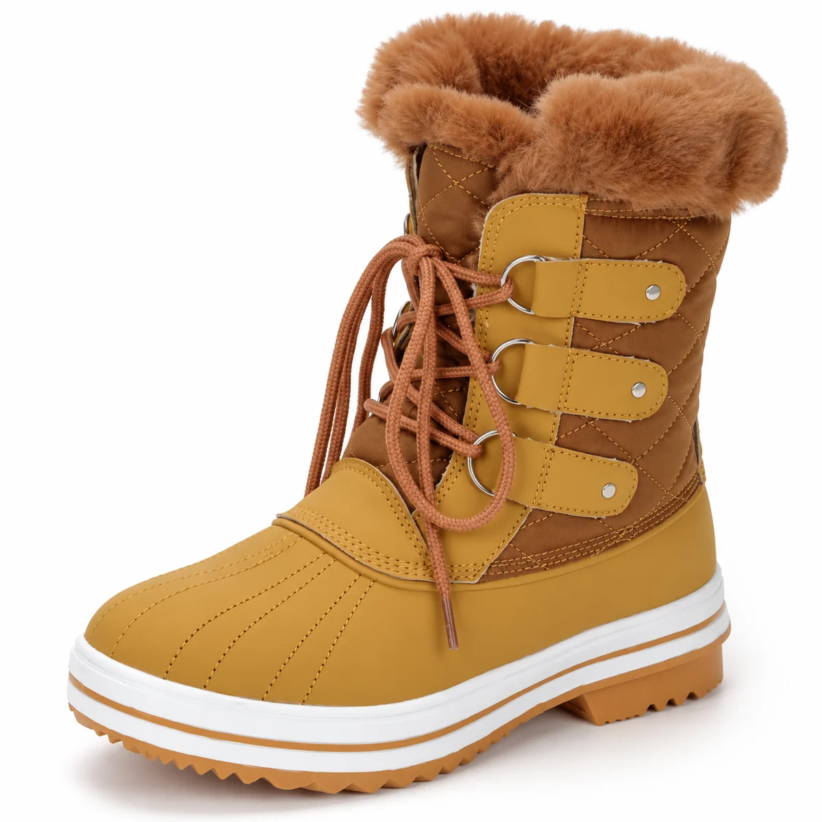 44167 17a bottes femme kaki fourrees a lacets et detail