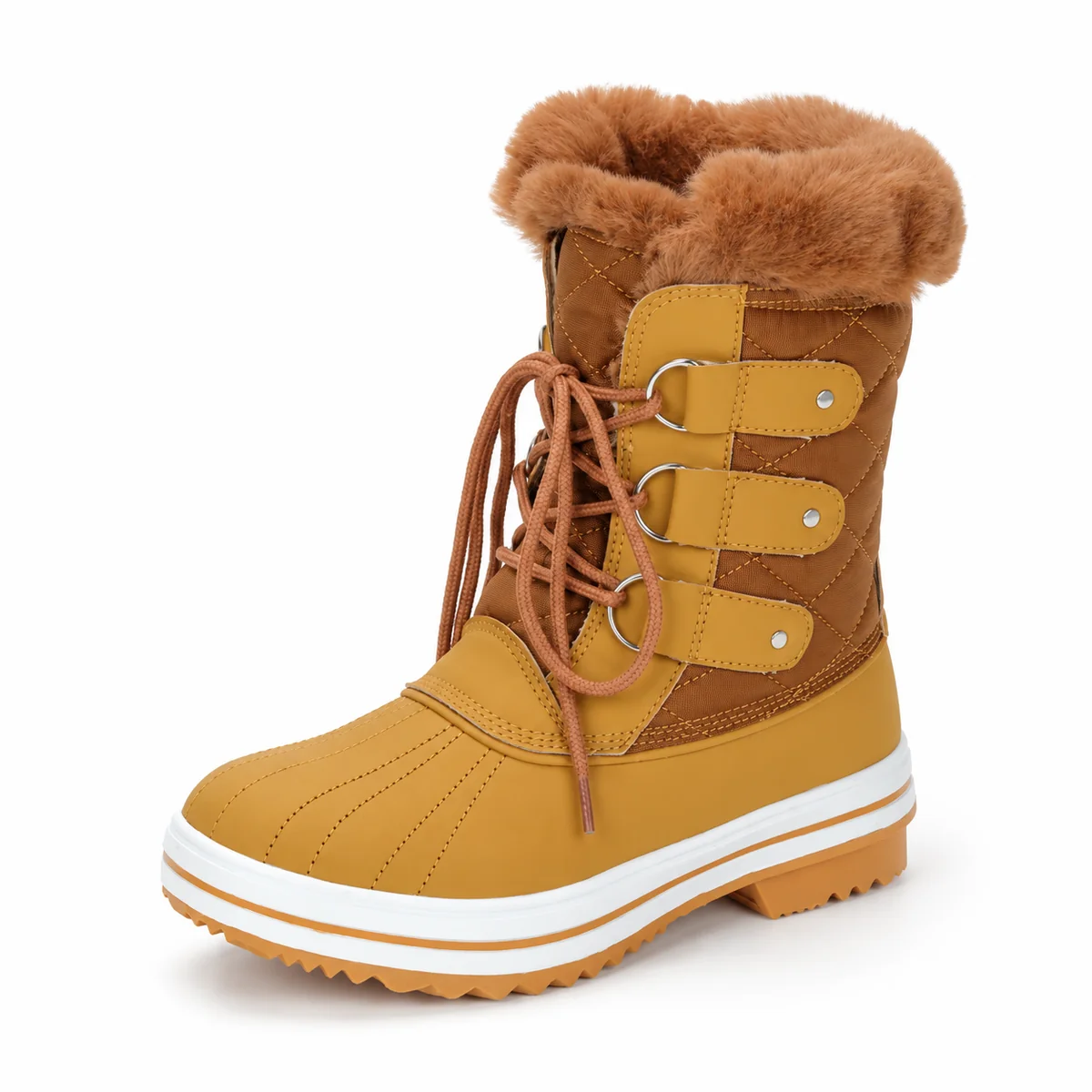 44167 17a bottes femme kaki fourrees a lacets et vue principale