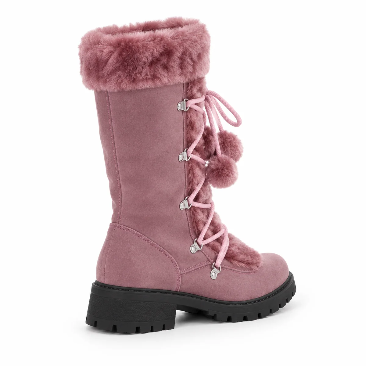 44171 17a bottes femme violettes a lacage croise vue arriere