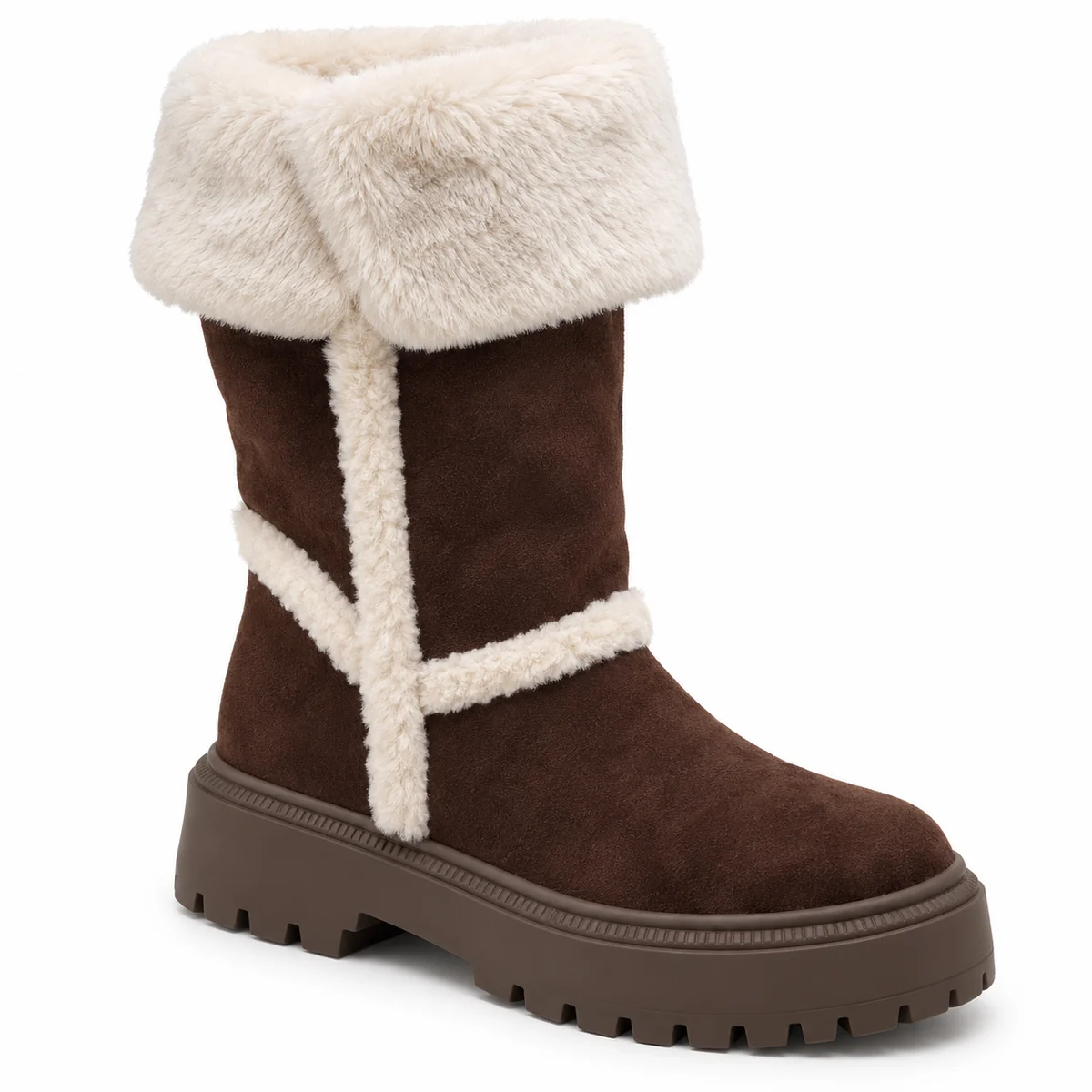 44173 17a bottes femme marron fourrees a finitio detail