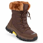 44176 17b bottes femme marron a lacets et col a vue principale