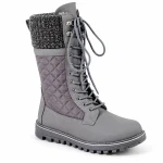 44178 17b bottes femme grises fourrees a lacets vue principale