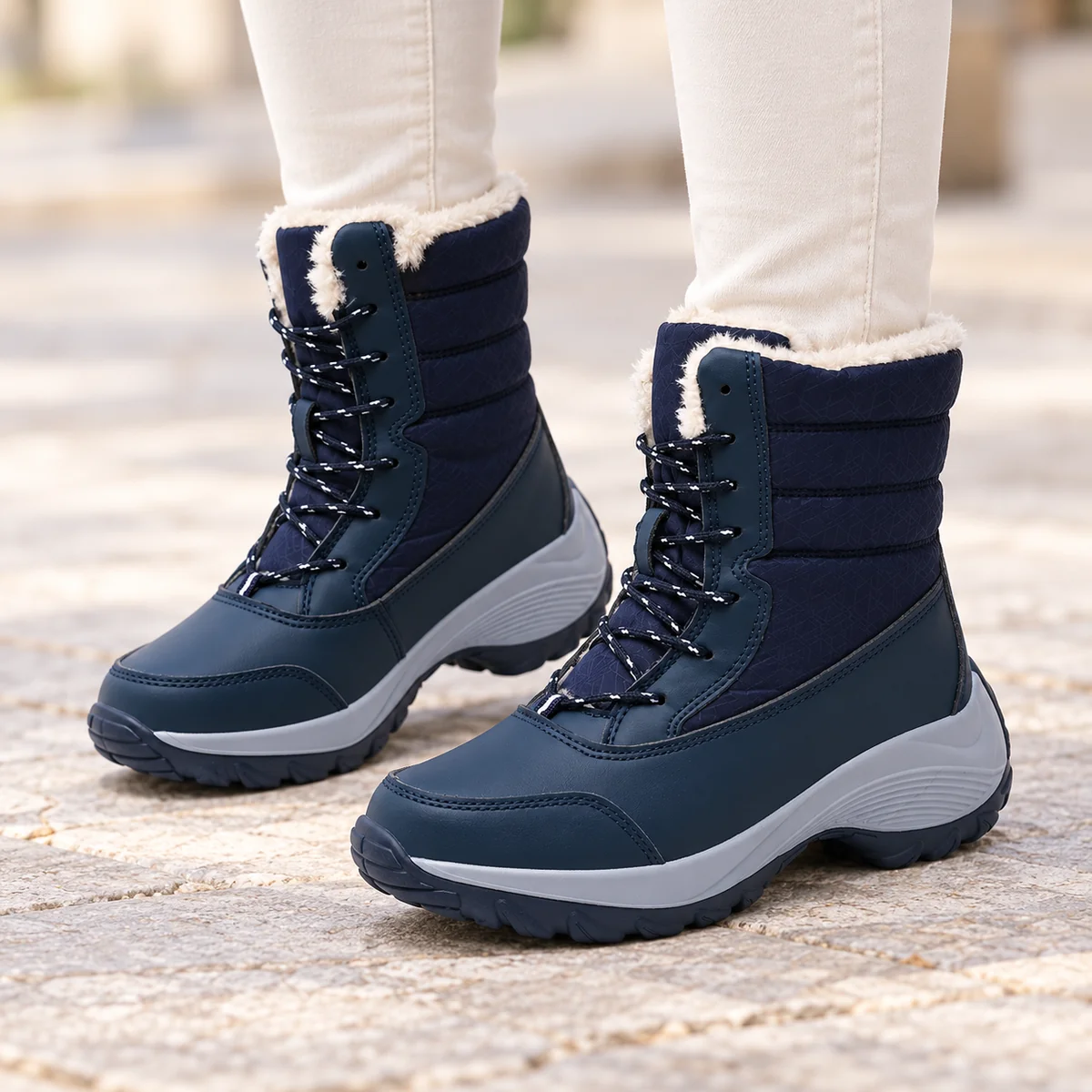 44179 17b bottes femme bleu marine montantes a l porte