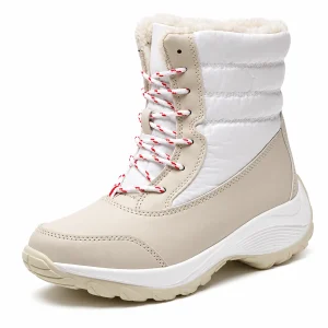 44181 17b bottes femme ecru montantes a lacets vue principale