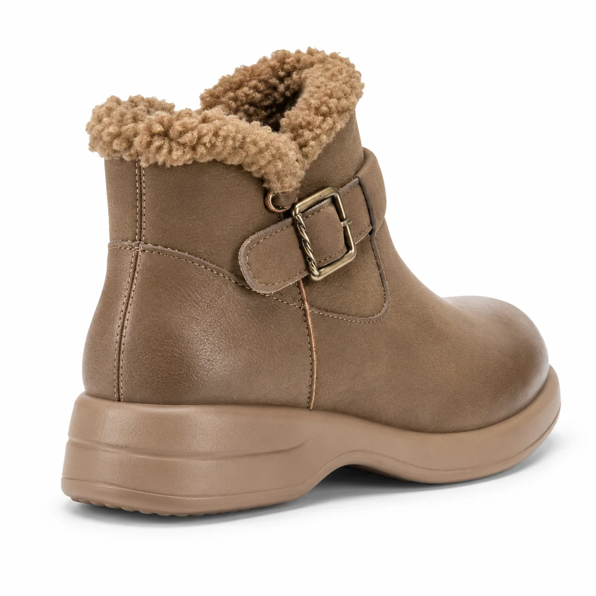 44184 17b bottines femme kaki a boucle et doublu vue arriere