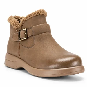 44184 17b bottines femme kaki a boucle et doublu vue principale